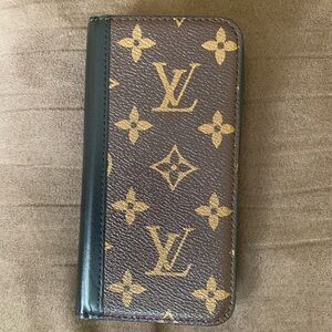 Louis Vuitton Brown & Black Monogram Card Wallet IPhone XS Case